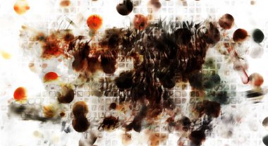 Modern sanat. Renkli çağdaş sanat eserleri. Renkli boya darbeleri. Soyut arkaplanda fırça darbeleri. fırça boyası.