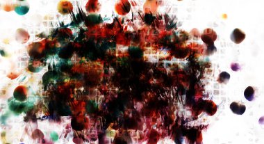 Modern sanat. Renkli çağdaş sanat eserleri. Renkli boya darbeleri. Soyut arkaplanda fırça darbeleri. fırça boyası.