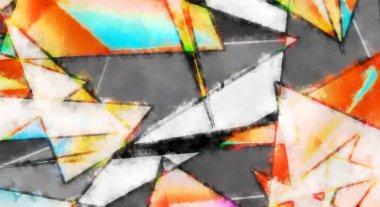 Modern sanat. Renkli çağdaş sanat eserleri. Renkli boya darbeleri. Soyut arkaplanda fırça darbeleri. fırça boyası.