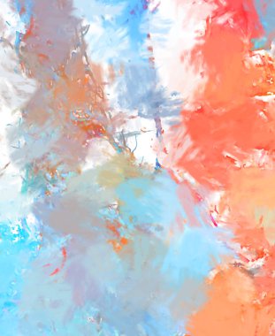 Taranmış Boyalı Soyut Arkaplan. Fırça darbesi ile boyanmış. Boya darbeleri. 2B Görüntü.