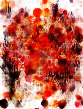 Modern sanat. Renkli çağdaş sanat eserleri. Renkli boya darbeleri. Soyut arkaplanda fırça darbeleri. fırça boyası.