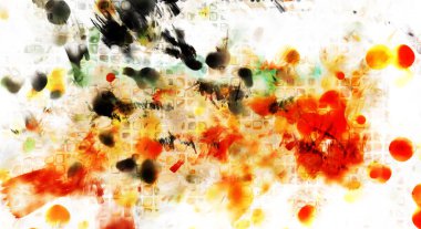 Modern sanat. Renkli çağdaş sanat eserleri. Renkli boya darbeleri. Soyut arkaplanda fırça darbeleri. fırça boyası.