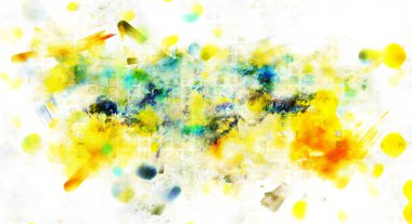 Modern sanat. Renkli çağdaş sanat eserleri. Renkli boya darbeleri. Soyut arkaplanda fırça darbeleri. fırça boyası.