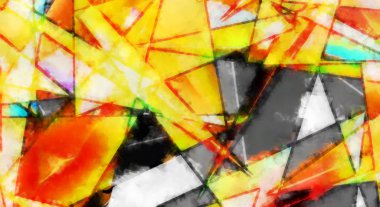 Modern sanat. Renkli çağdaş sanat eserleri. Renkli boya darbeleri. Soyut arkaplanda fırça darbeleri. fırça boyası.