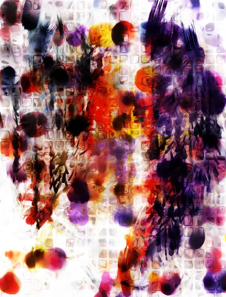 Sztuka Nowoczesna Kolorowe Dzieła Sztuki Współczesnej Kolorowe Pociągnięcia Farby Pociągnięcia — Zdjęcie stockowe