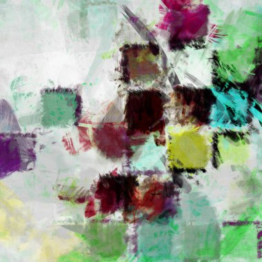 Modern sanat. Renkli çağdaş sanat eserleri. Renkli boya darbeleri. Soyut arkaplanda fırça darbeleri. fırça boyası.