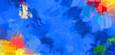 Taranmış Boyalı Soyut Arkaplan. Fırça darbesi ile boyanmış. Boya darbeleri. 2B Görüntü.