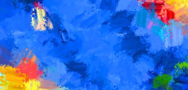 Taranmış Boyalı Soyut Arkaplan. Fırça darbesi ile boyanmış. Boya darbeleri. 2B Görüntü.