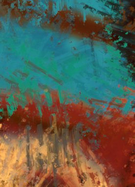 Taranmış Boyalı Soyut Arkaplan. Fırça darbesi ile boyanmış. Boya darbeleri. 2B Görüntü.