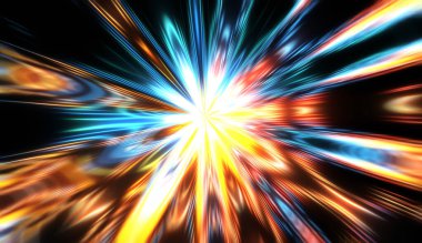 Parlayan yıldızın patlaması. Dinamik renkli arkaplan resmi. Parlak ışıklar duvar kağıdı.