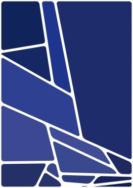 Beyaz boşluğu olan renkli bir çizim. Soyut geometrik desen. Mozaik arka plan. Geometrik çok renkli şekiller.