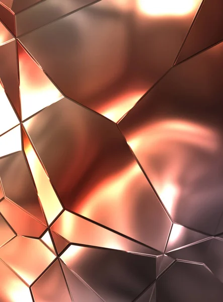 Soyut arkaplan. Lüks Metal Paneller Geometrik Desen. Cazibe Moda Arkaplanı. 3 boyutlu illüstrasyon. Yansıtıcı ve parlak, lüks duvar kağıdı. Parlak, renkli ve canlı doku duvarı.