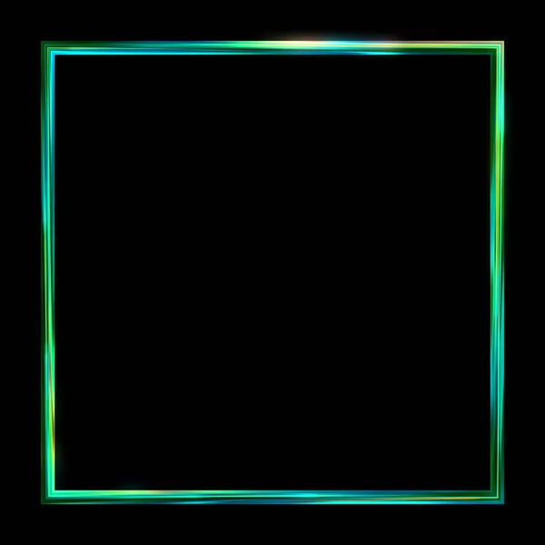 Glow Frame Achtergrond Neon Gloeiende Geometrische Template Geïsoleerd Zwarte Achtergrond — Stockfoto