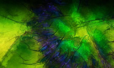 Çadır bezi dokusunda soyut boya fırçası darbeleri. Resim arkaplanı. Modern duvar sanatı illüstrasyonu. Arkaplan için renkli çizimler.