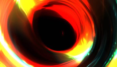 Parlayan ışıkları hareket ettirmenin havalı arka planı. Tasarımınız için canlı renkli bir portal şablonu. Işık ışınları ve hareket halindeki ışıldayan parçacıklar bir solucan deliği şekli oluşturuyor..