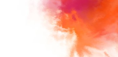 Beyaz arkaplanda soyut renkli suluboya. Dijital resim.