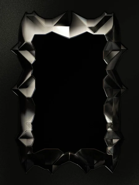 SciFi Menu Background. Metallic reflective 3D illustration. Futuristic design template. Metal plates with ligh refraction.