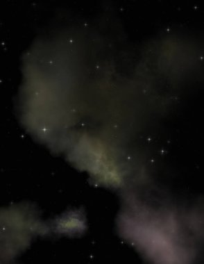 Galaksi uzayındaki yıldız alanı renkli nebula ile. Uzayın derinliklerinin bilim kurgu geçmişi. Ruhsal duvar kağıdı.