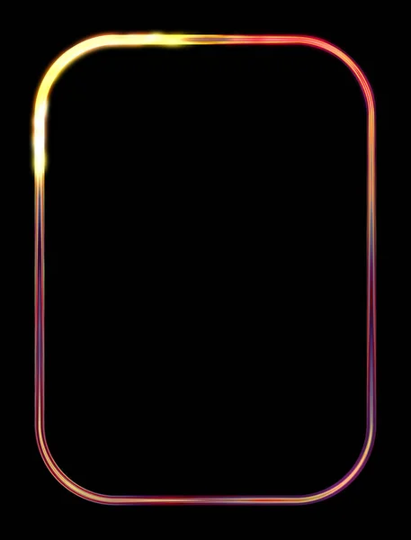 Glow Frame Background Neon Glowing Geometric Template Isolated Black Background — Stock Photo, Image