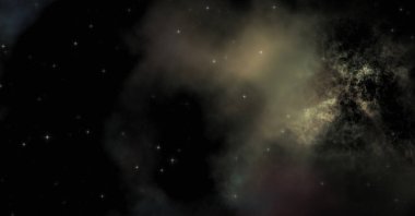 Galaksi uzayındaki yıldız alanı renkli nebula ile. Uzayın derinliklerinin bilim kurgu geçmişi. Ruhsal duvar kağıdı.