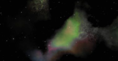 Galaksi uzayındaki yıldız alanı renkli nebula ile. Uzayın derinliklerinin bilim kurgu geçmişi. Ruhsal duvar kağıdı.