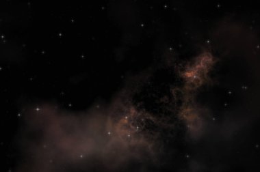 Galaksi uzayındaki yıldız alanı renkli nebula ile. Uzayın derinliklerinin bilim kurgu geçmişi. Ruhsal duvar kağıdı.