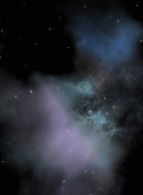 Galaksi uzayındaki yıldız alanı renkli nebula ile. Uzayın derinliklerinin bilim kurgu geçmişi. Ruhsal duvar kağıdı.