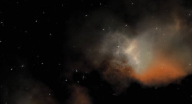 Galaksi uzayındaki yıldız alanı renkli nebula ile. Uzayın derinliklerinin bilim kurgu geçmişi. Ruhsal duvar kağıdı.