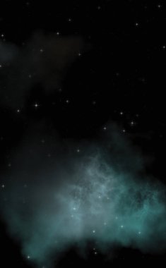 Galaksi uzayındaki yıldız alanı renkli nebula ile. Uzayın derinliklerinin bilim kurgu geçmişi. Ruhsal duvar kağıdı.