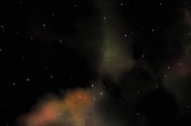 Galaksi uzayındaki yıldız alanı renkli nebula ile. Uzayın derinliklerinin bilim kurgu geçmişi. Ruhsal duvar kağıdı.