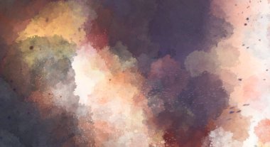 Suluboya arka planda lekeler ve lekelerle boyanmış. Fırça darbesi ile boyanmış. 2d Görüntü.