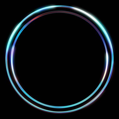 Parlak Çerçeve Arkaplanı. Siyah arkaplanda izole edilmiş parlak geometrik şablon. Soyut 2d illüstrasyon.