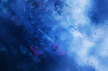 Çadır bezi dokusunda soyut boya fırçası darbeleri. Resim arkaplanı. Modern duvar sanatı illüstrasyonu. Arkaplan için renkli çizimler.