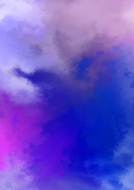 Beyaz arkaplanda soyut renkli suluboya. Dijital resim.