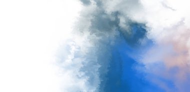 Beyaz arkaplanda soyut renkli suluboya. Dijital resim.