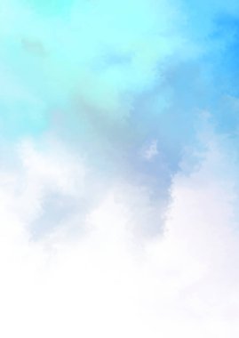 Beyaz arkaplanda soyut renkli suluboya. Dijital resim.