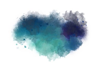 Suluboya arka planda lekeler ve lekelerle boyanmış. Fırça darbesi ile boyanmış. 2d Görüntü.