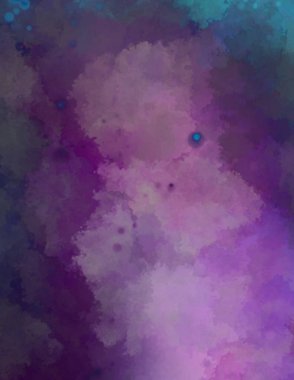 Suluboya arka planda lekeler ve lekelerle boyanmış. Fırça darbesi ile boyanmış. 2d Görüntü.