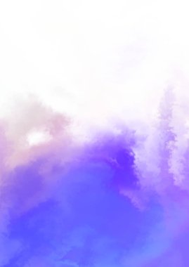 Beyaz arkaplanda soyut renkli suluboya. Dijital resim.