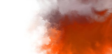 Beyaz arkaplanda soyut renkli suluboya. Dijital resim.