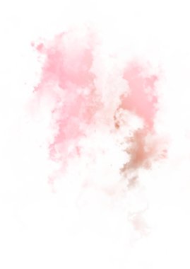 Beyaz arkaplanda soyut renkli suluboya. Dijital resim.