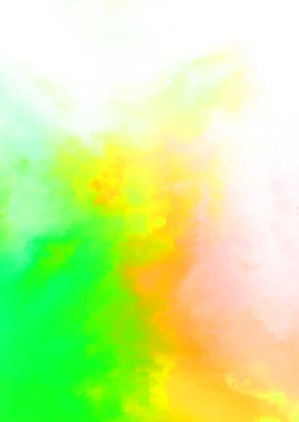 Beyaz arkaplanda soyut renkli suluboya. Dijital resim.