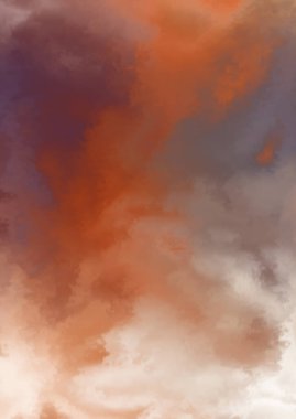 Beyaz arkaplanda soyut renkli suluboya. Dijital resim.