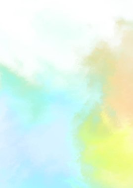 Beyaz arkaplanda soyut renkli suluboya. Dijital resim.