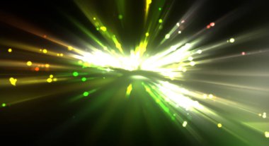 Dinamik hareket eden ışık patlaması. Renkli ışıkların güzel parlak arka planı. Parlayan ışık ışınları ve parçacıkları olan bir yıldızın enerji gösterimi.