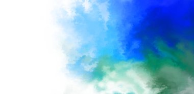 Beyaz arkaplanda soyut renkli suluboya. Dijital resim.