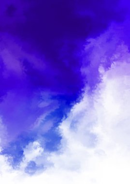 Beyaz arkaplanda soyut renkli suluboya. Dijital resim.