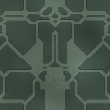 Kusursuz Bilim Kurgu Panelleri. Geleceğin dokusu. Uzay gemisi kaplaması geometrik desen. 3 boyutlu illüstrasyon. Teknoloji konsepti.