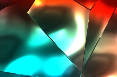 Soyut arkaplan. Lüks Metal Paneller Geometrik Desen. Cazibe Moda Arkaplanı. 3 boyutlu illüstrasyon. Yansıtıcı ve parlak, lüks duvar kağıdı. Parlak, renkli ve canlı doku duvarı.