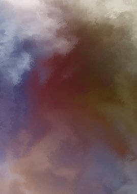 Beyaz arkaplanda soyut renkli suluboya. Dijital resim.